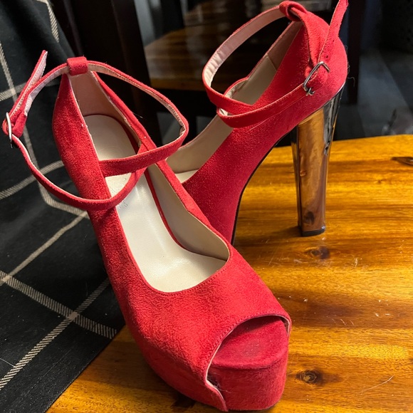 Red Platform Heels - Picture 2 of 2